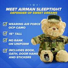 Load image into Gallery viewer, Airman Sleeptight Bear &amp; Storybook