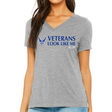 Load image into Gallery viewer, Air Force Vet Looks Like Me V-Neck T-Shirt