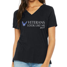 Load image into Gallery viewer, Air Force Vet Looks Like Me V-Neck T-Shirt