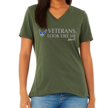 Load image into Gallery viewer, Air Force Vet Looks Like Me V-Neck T-Shirt