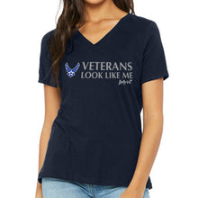Load image into Gallery viewer, Air Force Vet Looks Like Me V-Neck T-Shirt