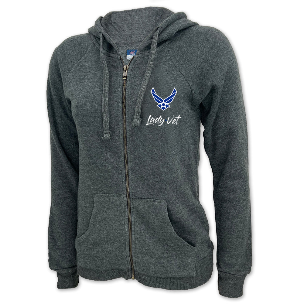 Air Force Lady Vet Left Chest Logo Full Zip Hood