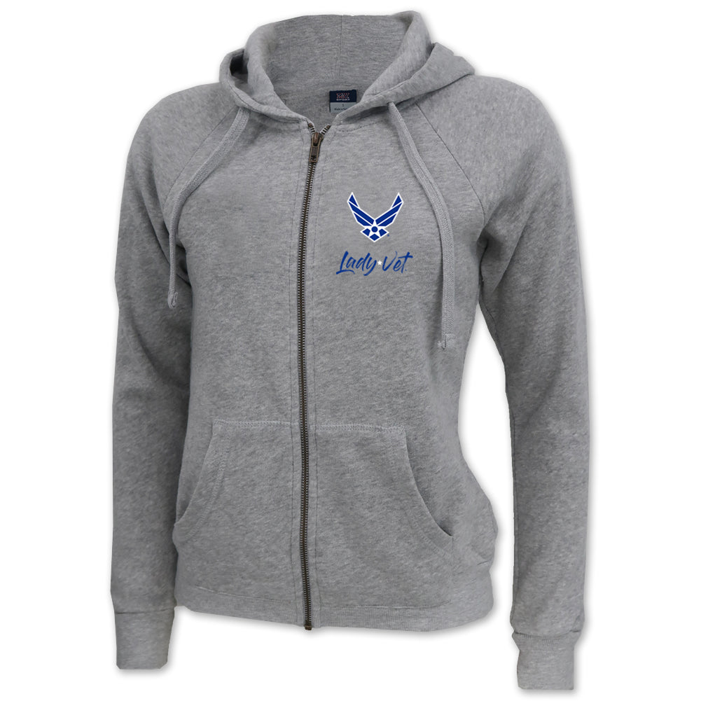 Air Force Lady Vet Left Chest Logo Full Zip Hood