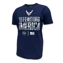 Load image into Gallery viewer, Air Force Under Armour Defending America Camo Cotton T-Shirt (Navy)