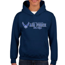 Load image into Gallery viewer, Air Force Aim High Chest Print Youth Hood