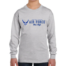 Load image into Gallery viewer, Air Force Youth Aim High Chest Print Long Sleeve