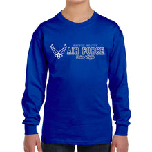 Load image into Gallery viewer, Air Force Youth Aim High Chest Print Long Sleeve