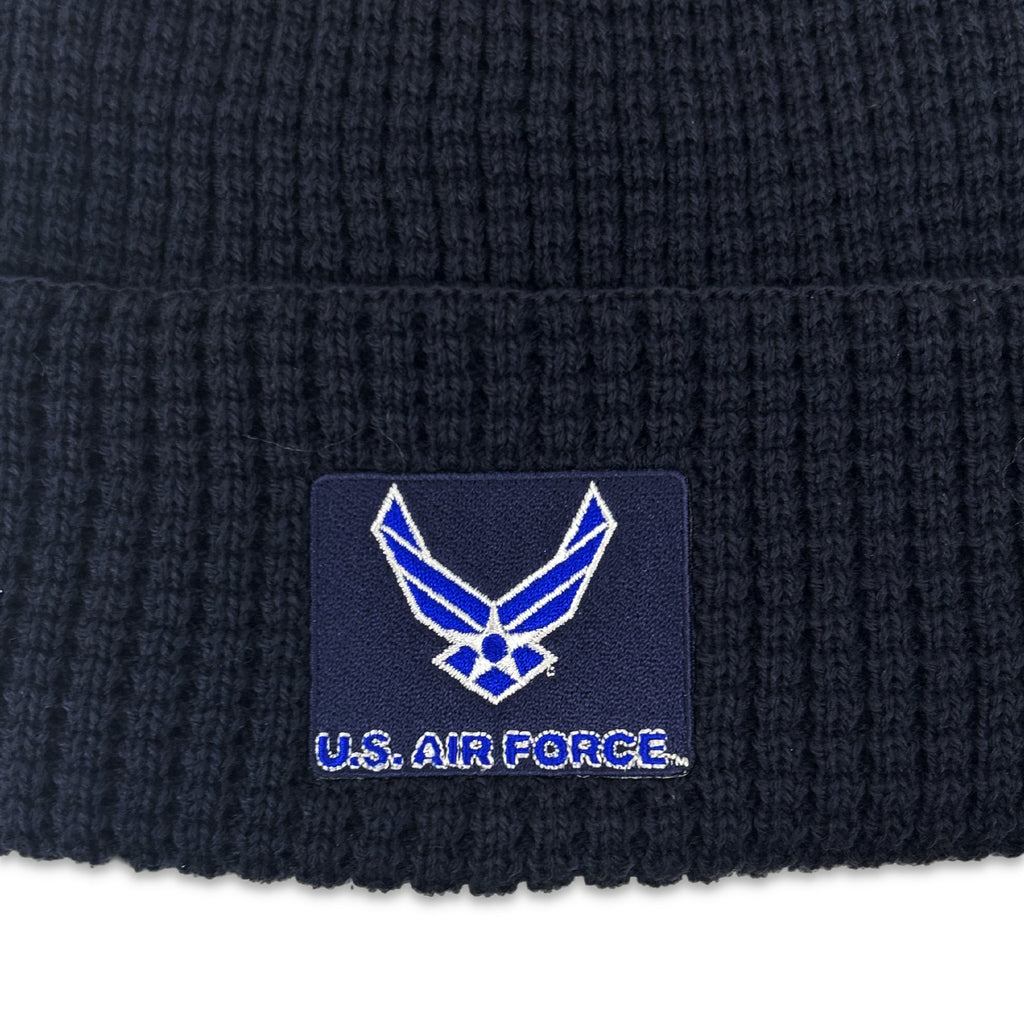 Air Force Wings Ladies Belgian Waffle Knit (Navy)