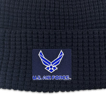 Load image into Gallery viewer, Air Force Wings Ladies Belgian Waffle Knit (Navy)