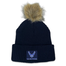 Load image into Gallery viewer, Air Force Wings Ladies Belgian Waffle Knit (Navy)