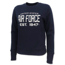 Load image into Gallery viewer, Air Force Champion Ladies Distressed Crewneck (Navy)