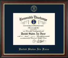 Load image into Gallery viewer, U.S. Air Force Honorable Discharge Certificate Frame (11x8.5)