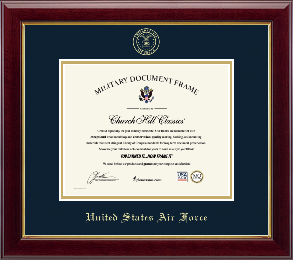 U.S. Air Force Gold Embossed Certificate Frame (Horizontal)