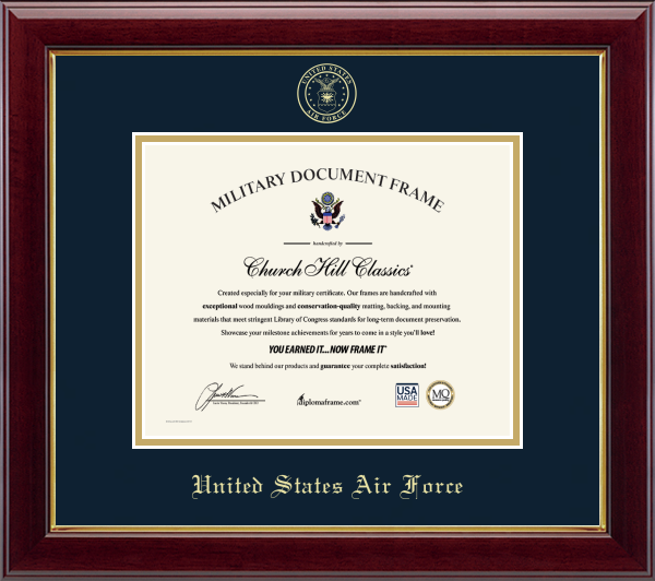 U.S. Air Force Gold Embossed Certificate Frame (Horizontal)*