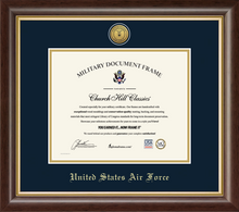 Load image into Gallery viewer, U.S. Air Force Gold Engraved Medallion Frame (Horizontal)