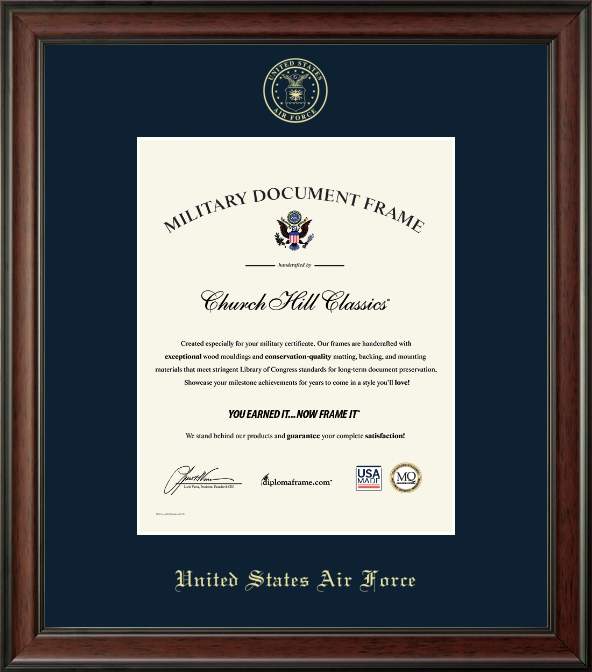 U.S. Air Force Embossed Studio Certificate Frame (Vertical)