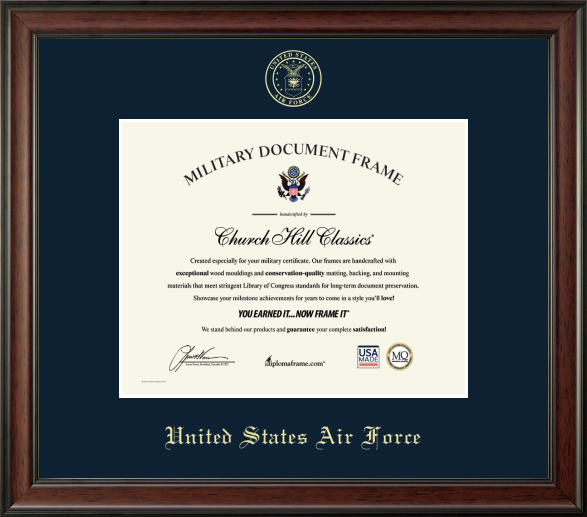 U.S. Air Force Embossed Studio Certificate Frame (Horizontal)