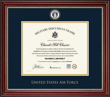 Load image into Gallery viewer, U.S. Air Force Masterpiece Medallion Certificate Frame (Horizontal)