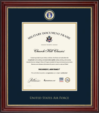 Load image into Gallery viewer, U.S. Air Force Masterpiece Medallion Certificate Frame (Vertical)*