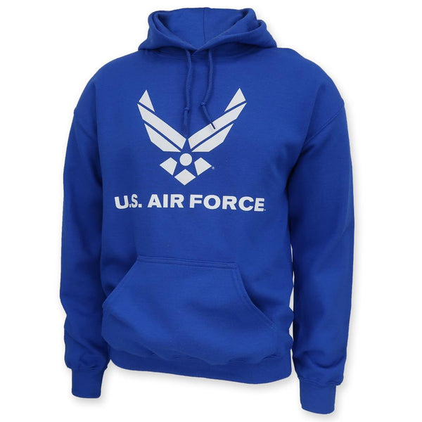 AFG U.S. Air Force Sweatshirts Air Force Wings Logo Hood in Royal XL