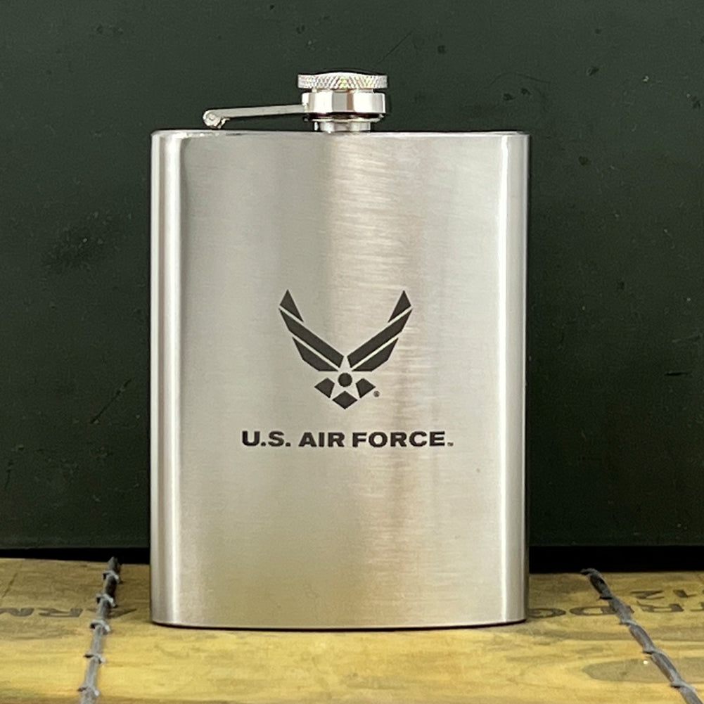 Air Force Wings 8oz Pocket Stainless Steel Canteen