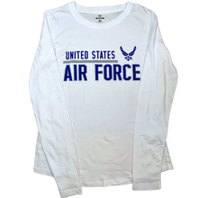 Load image into Gallery viewer, United States Air Force Ladies Under Armour Long Sleeve T-Shirt (White)