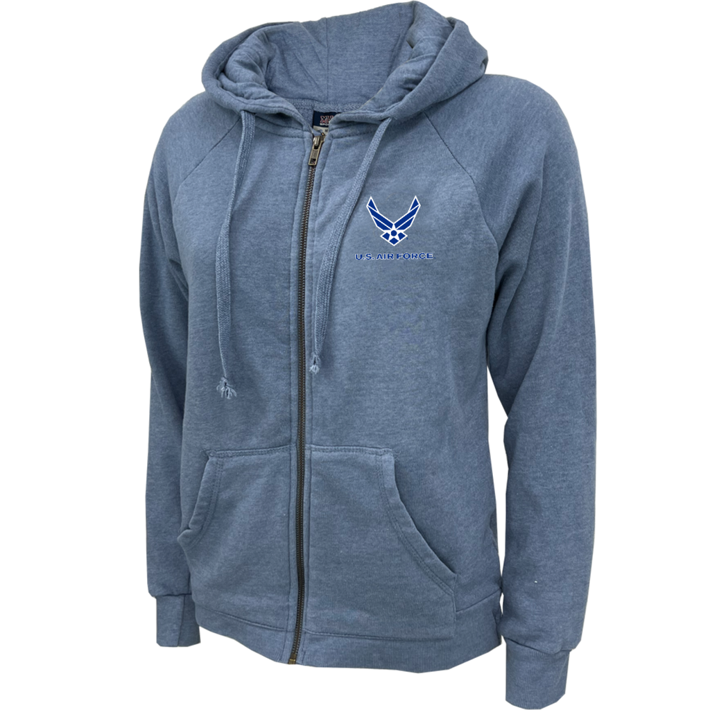 Air Force Wings Ladies Angel Fleece Full Zip Hoodie