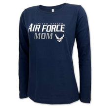 Load image into Gallery viewer, Ladies United States Air Force Mom Long Sleeve T-Shirt (Navy)