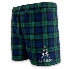Load image into Gallery viewer, Space Force Men&#39;s Flannel Shorts (Blackwatch)
