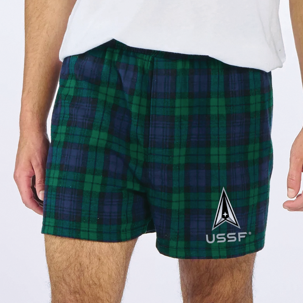 Space Force Men's Flannel Shorts (Blackwatch)