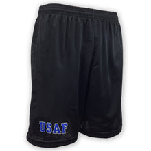 Load image into Gallery viewer, Air Force Athletic Pocket Mesh Shorts (Black)