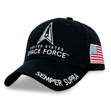 Load image into Gallery viewer, United States Space Force Logo Hat (Black)