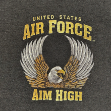 Load image into Gallery viewer, Air Force Gold Eagle Aim High T-Shirt (Black)