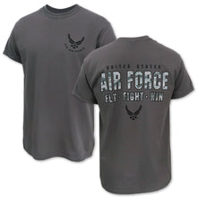 Load image into Gallery viewer, United States Air Force Fly Fight Win Camo T-Shirt (Charcoal)