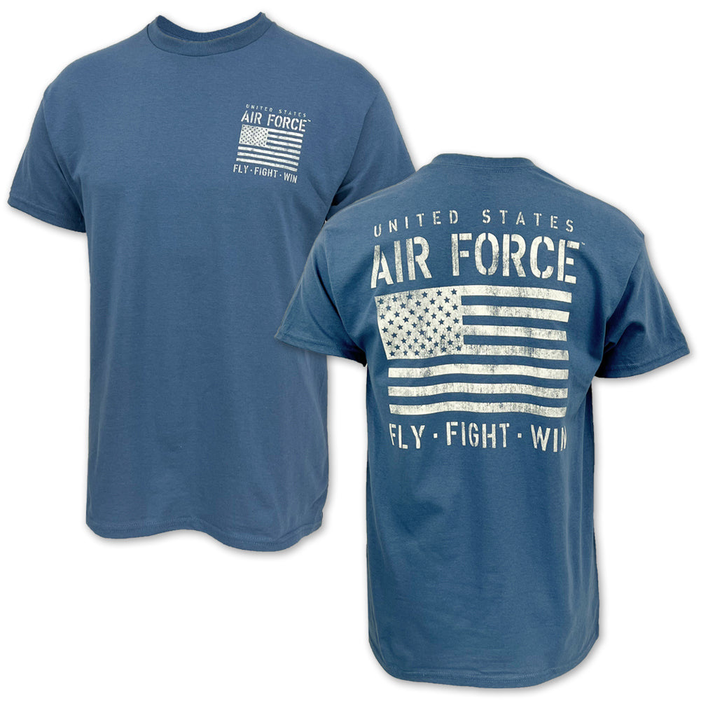 Air Force Distressed Flag T-Shirt (Indigo)