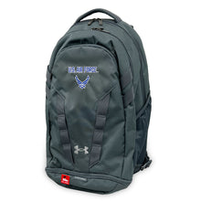 Load image into Gallery viewer, U.S. Air Force Wings Under Armour Hustle 5.0 Backpack (Grey)