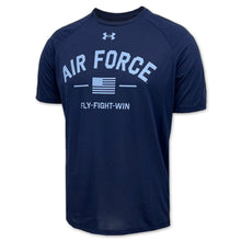 Load image into Gallery viewer, Air Force Under Armour Fly Fight Win Tech T-Shirt (Navy)