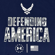 Load image into Gallery viewer, Air Force Under Armour Defending America Camo Cotton T-Shirt (Navy)