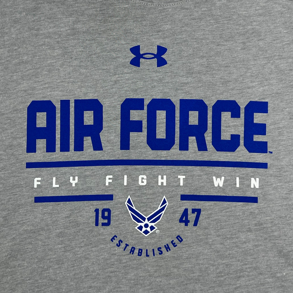 Air Force Under Armour Fly Fight Win T-Shirt (Steel Heather)