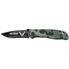 Load image into Gallery viewer, Air Force Folding Lock Back Knife (Green Camo)