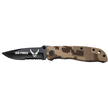 Load image into Gallery viewer, Air Force Folding Lock Back Knife (Brown Camo)