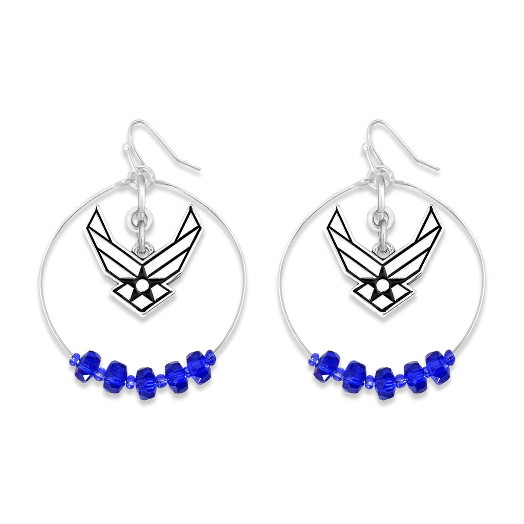 U.S. Air Force Wings Chloe Earrings (Silver)