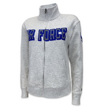 Load image into Gallery viewer, Air Force Ladies Under Armour Distressed Fleece Full Zip (Grey)