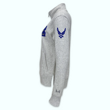 Load image into Gallery viewer, Air Force Ladies Under Armour Distressed Fleece Full Zip (Grey)