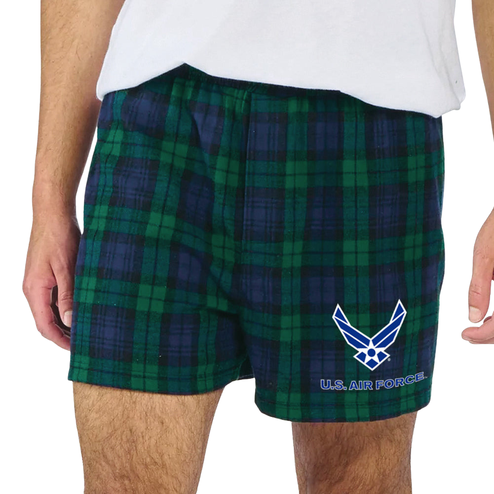 Air Force Wings Logo Flannel Shorts (Blackwatch)