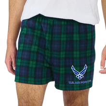 Load image into Gallery viewer, Air Force Wings Logo Flannel Shorts (Blackwatch)