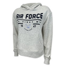 Load image into Gallery viewer, Air Force Ladies Under Armour Fly Fight Win All Day Fleece Hood (Silver Heather)