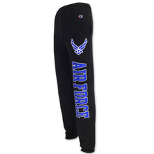 Load image into Gallery viewer, AIR FORCE CHAMPION FLEECE BANDED SWEATPANTS (BLACK)