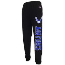 Load image into Gallery viewer, AIR FORCE CHAMPION FLEECE BANDED SWEATPANTS (BLACK) 3