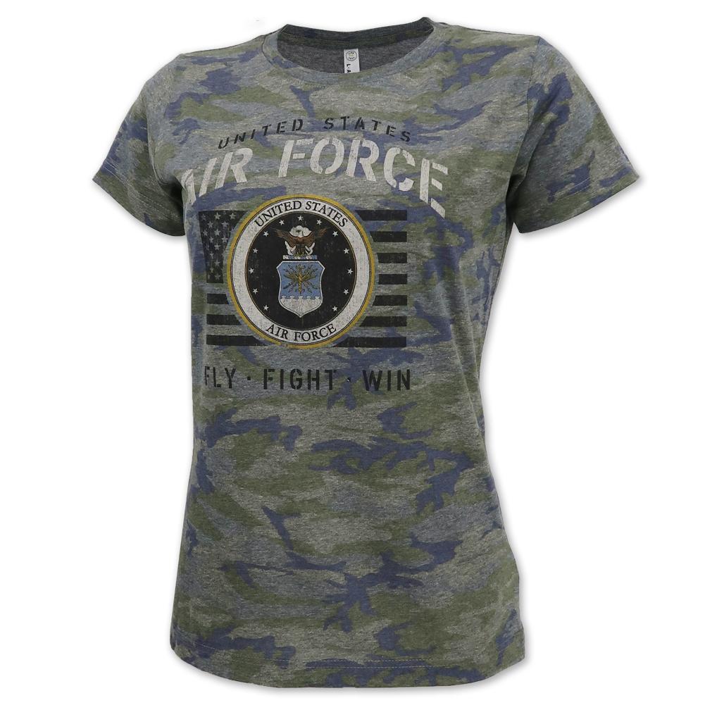 AIR FORCE LADIES VINTAGE STENCIL T-SHIRT (CAMO) 1